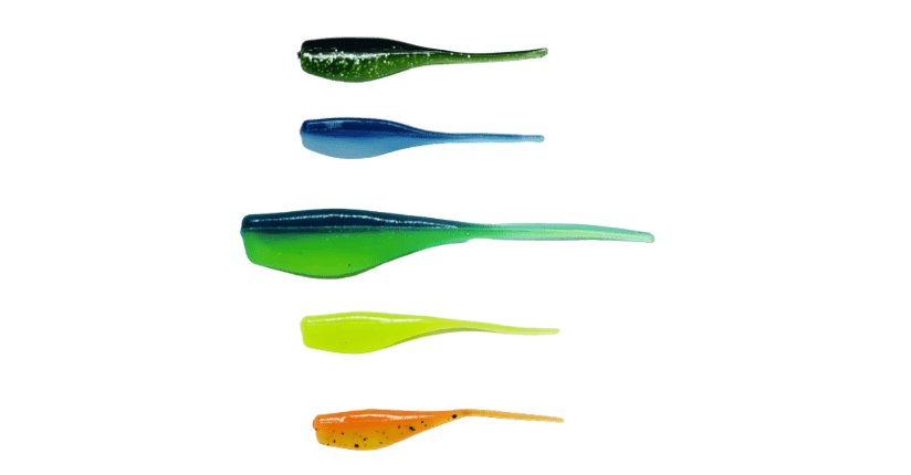 Assorted Small Fry soft baits by OTH Fishing, featuring a variety of colors for targeted fishing strategies.